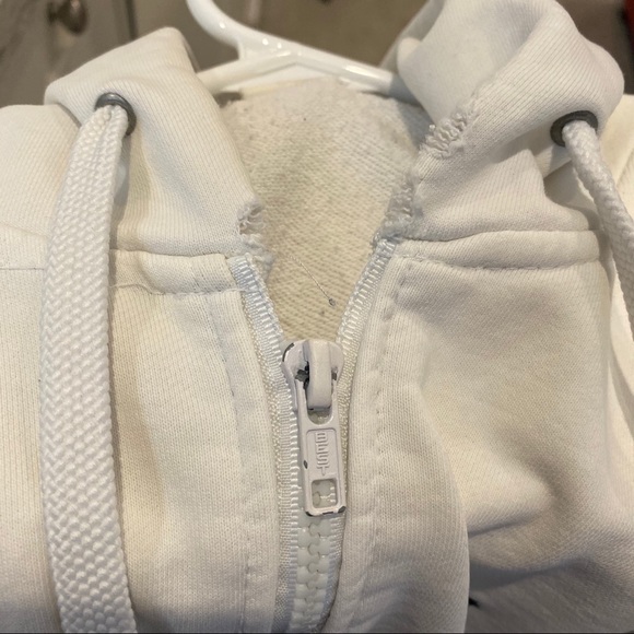 J. Lindeberg White Distressed Zip Up Hoodie Size M - Picture 5 of 10